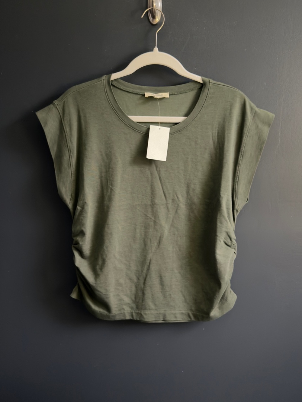 Madewell Olive Green Cap-Sleeve Tee